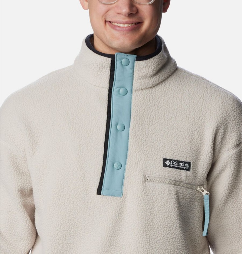 White Men's Columbia Helvetia Half Snap Fleece Pullover | QHKSC-0895