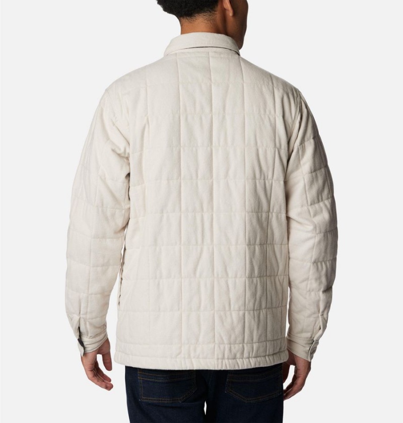 White Men's Columbia Landroamer Quilted Jacket Shirt | YNDZK-8749