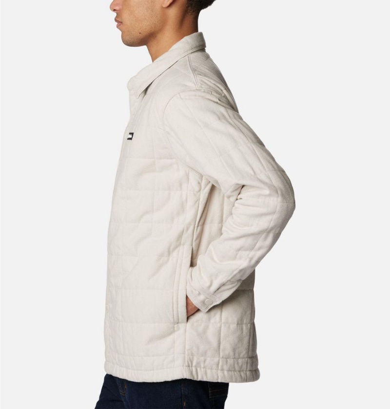 White Men's Columbia Landroamer Quilted Jacket Shirt | YNDZK-8749