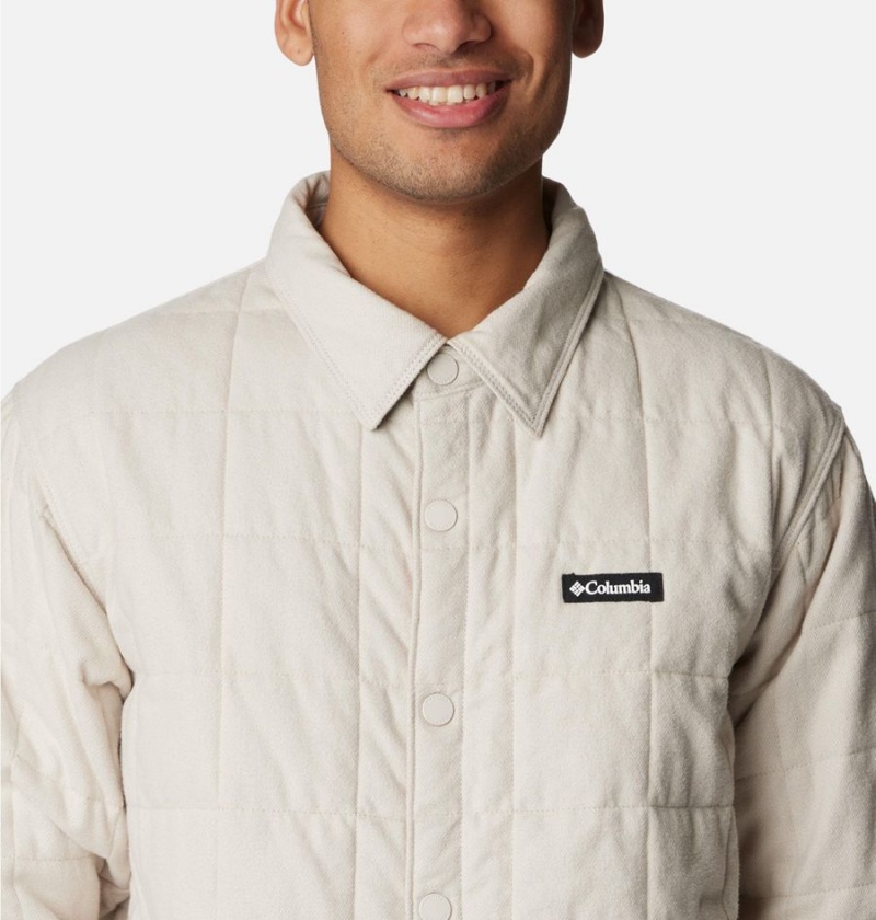 White Men's Columbia Landroamer Quilted Jacket Shirt | YNDZK-8749