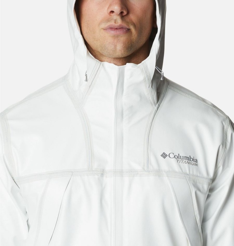 White Men's Columbia OutDry Extreme Eco II Tech Shell Rain Jacket | FGQAZ-9065