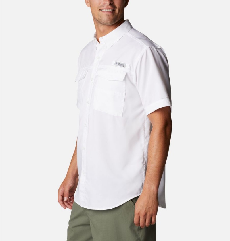 White Men's Columbia PFG Blood and Guts IV Woven Short Sleeve Shirt | ZJYTD-9854