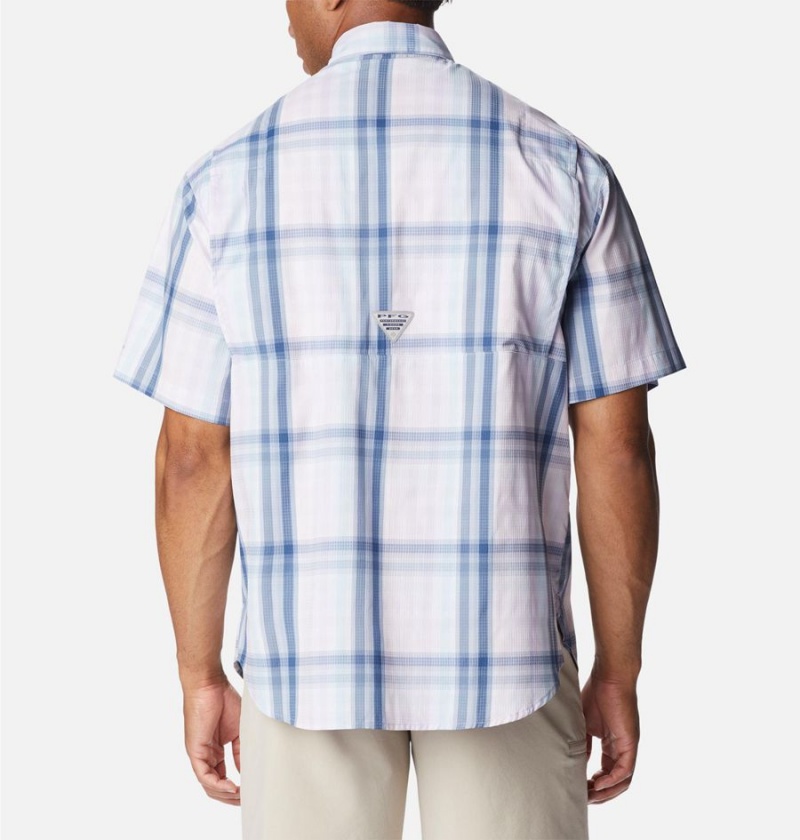 White Men's Columbia PFG Super Tamiami Short Sleeve Shirt | AYIDB-7038