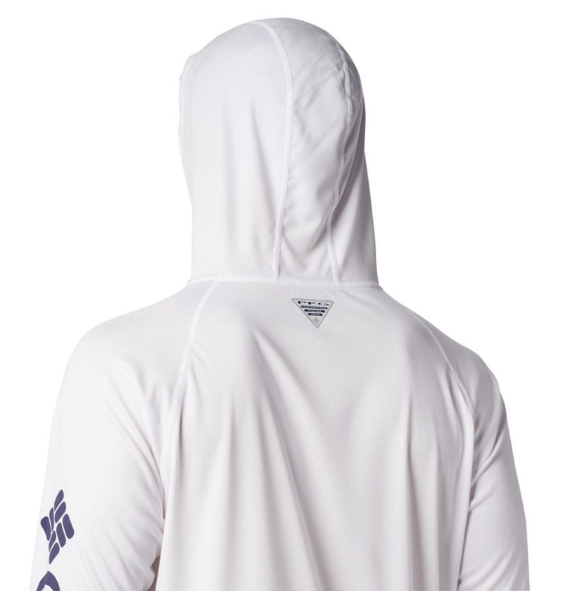 White Men's Columbia PFG Terminal Tackle Hoodie | KAISC-2891