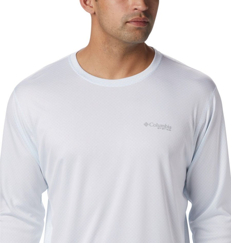 White Men's Columbia PFG Zero Rules Long Sleeve T-Shirt | MFCPN-8326