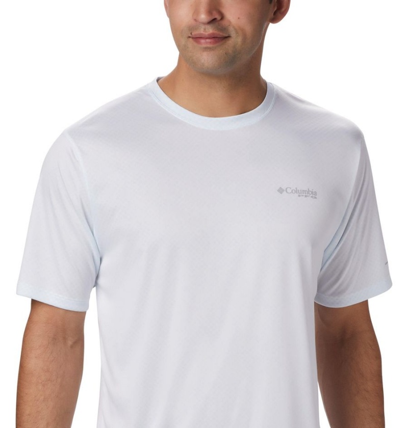 White Men's Columbia PFG Zero Rules Short Sleeve T-Shirt | PMWSR-9874