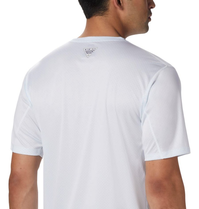 White Men's Columbia PFG Zero Rules Short Sleeve T-Shirt | PMWSR-9874