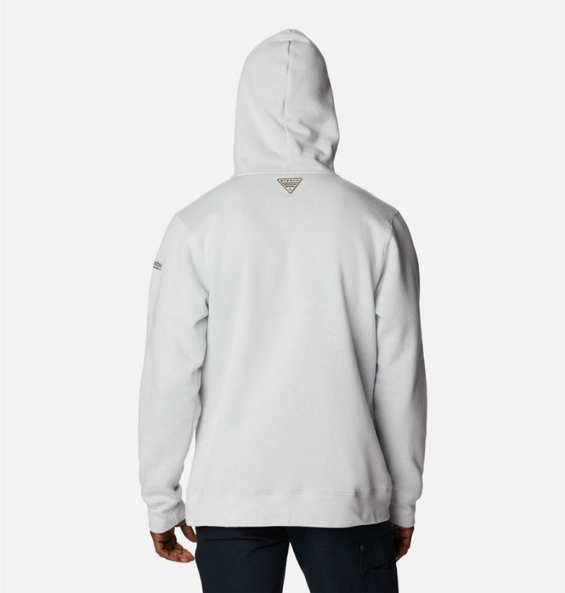 White Men's Columbia PHG Game Flag II Hoodie | XAHMF-5362