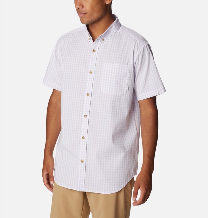 White Men's Columbia Rapid Rivers II Short Sleeve Shirt | ASCDM-4532