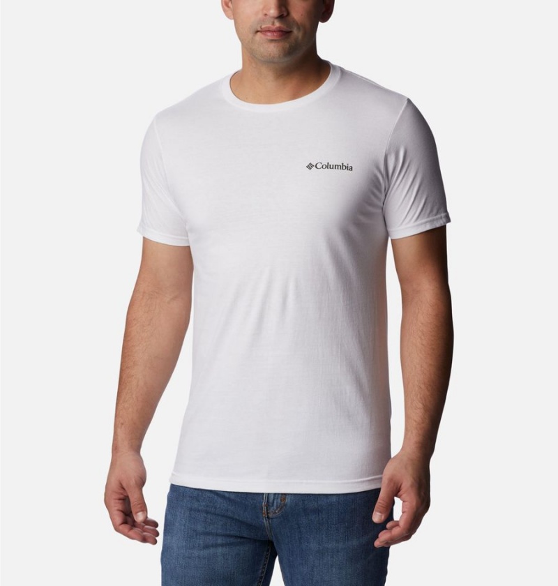 White Men's Columbia Ridge Graphic T-Shirt | OFREA-6783