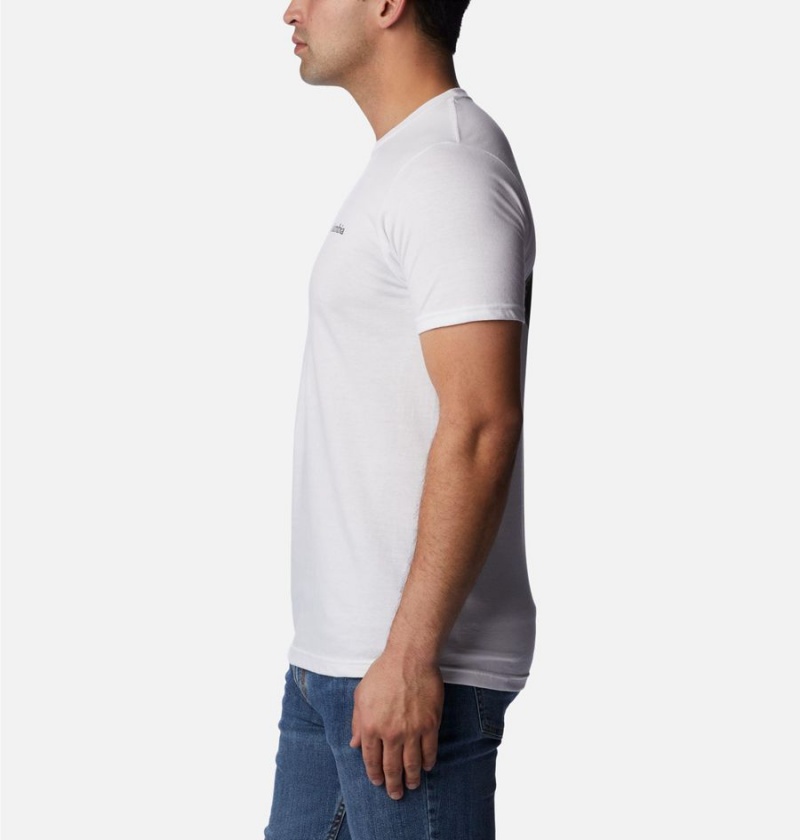 White Men's Columbia Ridge Graphic T-Shirt | OFREA-6783