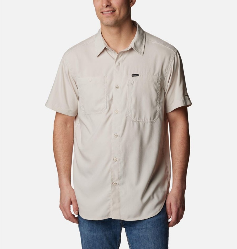 White Men\'s Columbia Silver Ridge UtilityLite Short Sleeve Shirt | BOZRQ-7928