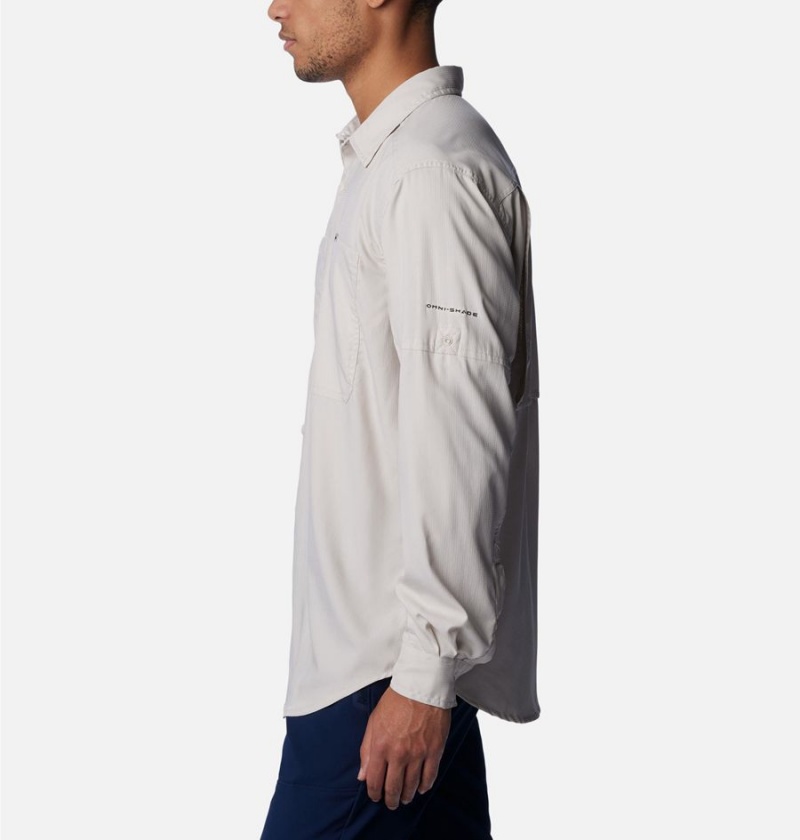 White Men's Columbia Silver Ridge Utility Lite Long Sleeve Shirt | CYZSH-6213