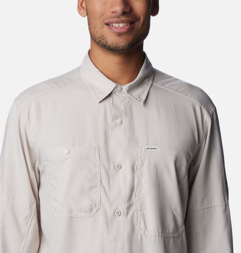 White Men's Columbia Silver Ridge Utility Lite Long Sleeve Shirt | CYZSH-6213