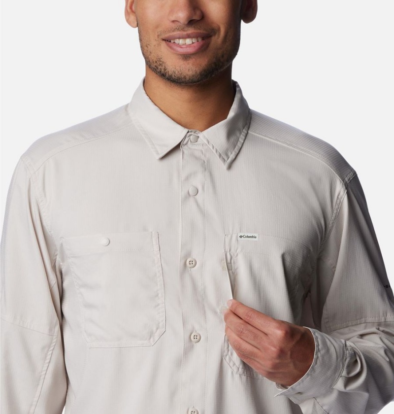 White Men's Columbia Silver Ridge Utility Lite Long Sleeve Shirt | CYZSH-6213