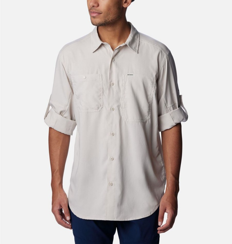 White Men's Columbia Silver Ridge Utility Lite Long Sleeve Shirt | CYZSH-6213