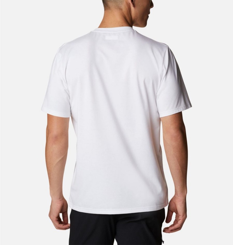 White Men's Columbia Sun Trek Short Sleeve T-Shirt | LWCFZ-3862