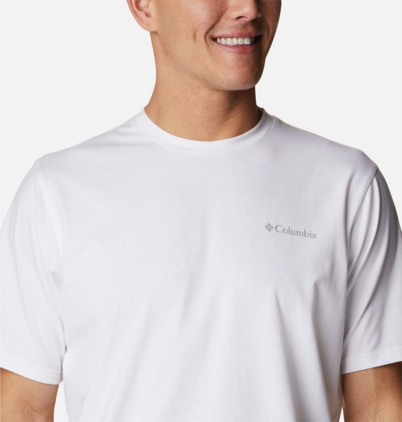 White Men's Columbia Sun Trek Short Sleeve T-Shirt | LWCFZ-3862