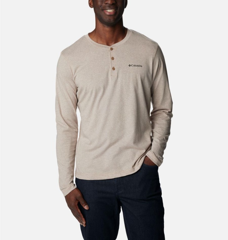 White Men's Columbia Thistletown Hills Henley T-Shirt | GBYXK-4392