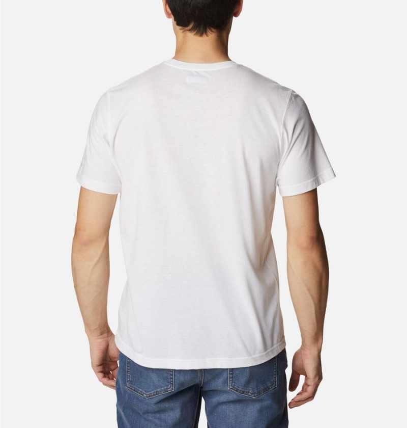 White Men's Columbia Thistletown Hills Pocket T-Shirt | ZURNK-3294