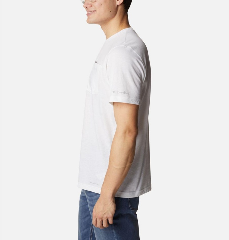 White Men's Columbia Thistletown Hills Pocket T-Shirt | ZURNK-3294