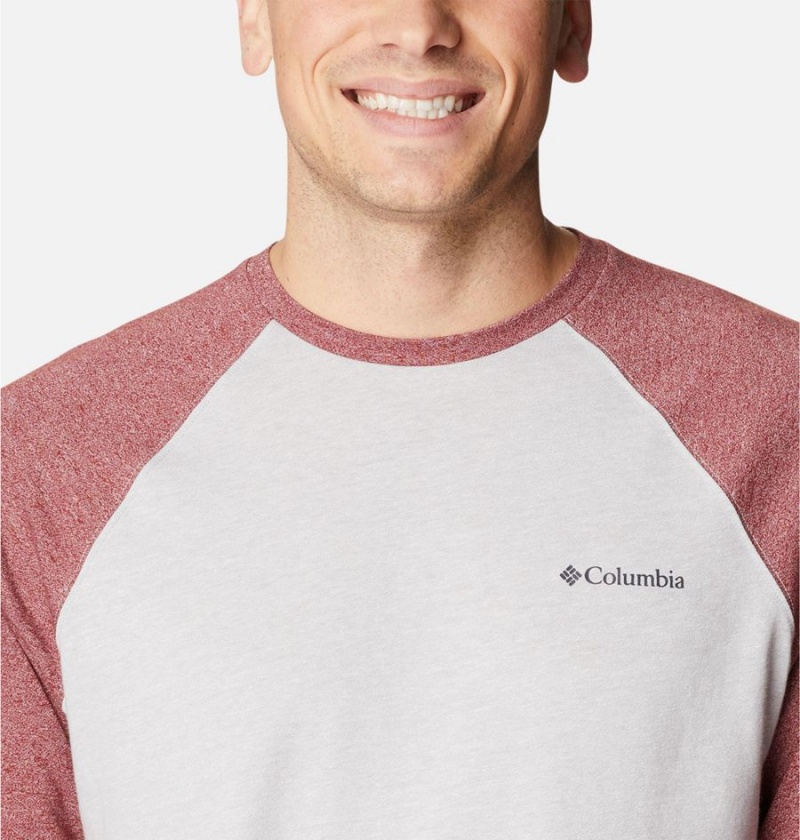 White Men's Columbia Thistletown Hills Raglan T-Shirt | ZUJFH-6845