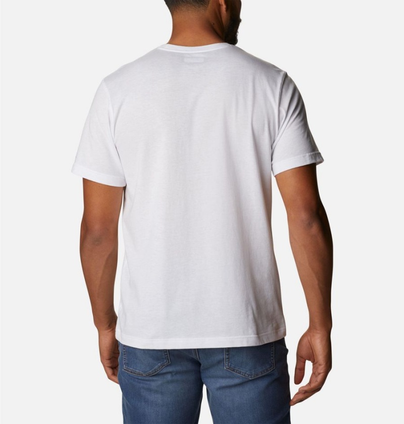 White Men's Columbia Thistletown Hills Short Sleeve T-Shirt | EYLFC-6571