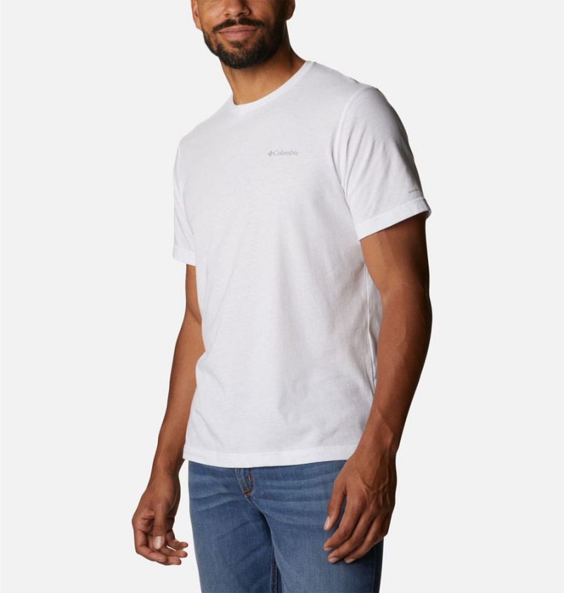 White Men's Columbia Thistletown Hills Short Sleeve T-Shirt | EYLFC-6571