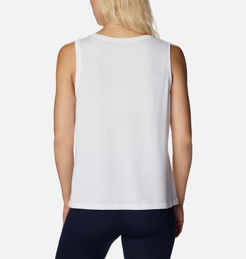 White Women's Columbia Anytime Knit Tank Top | UOYZB-2139