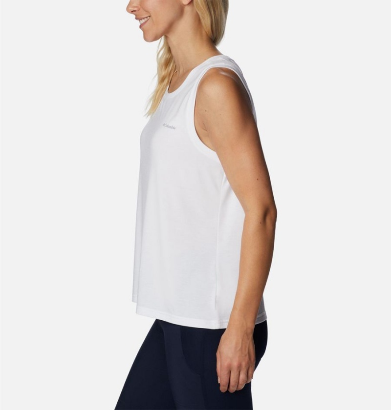 White Women's Columbia Anytime Knit Tank Top | UOYZB-2139