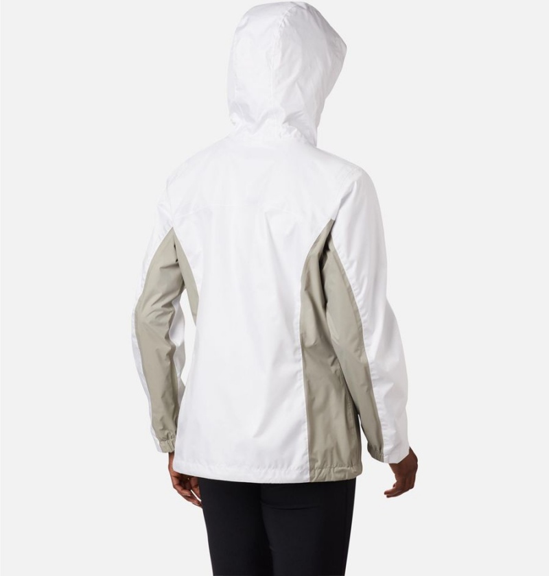 White Women's Columbia Arcadia II Rain Jacket | UZVBS-4038