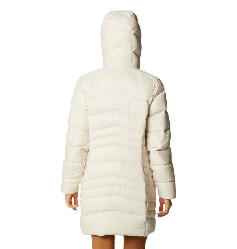 White Women's Columbia Autumn Park Hooded Mid Puffer Jacket | FBINQ-2570