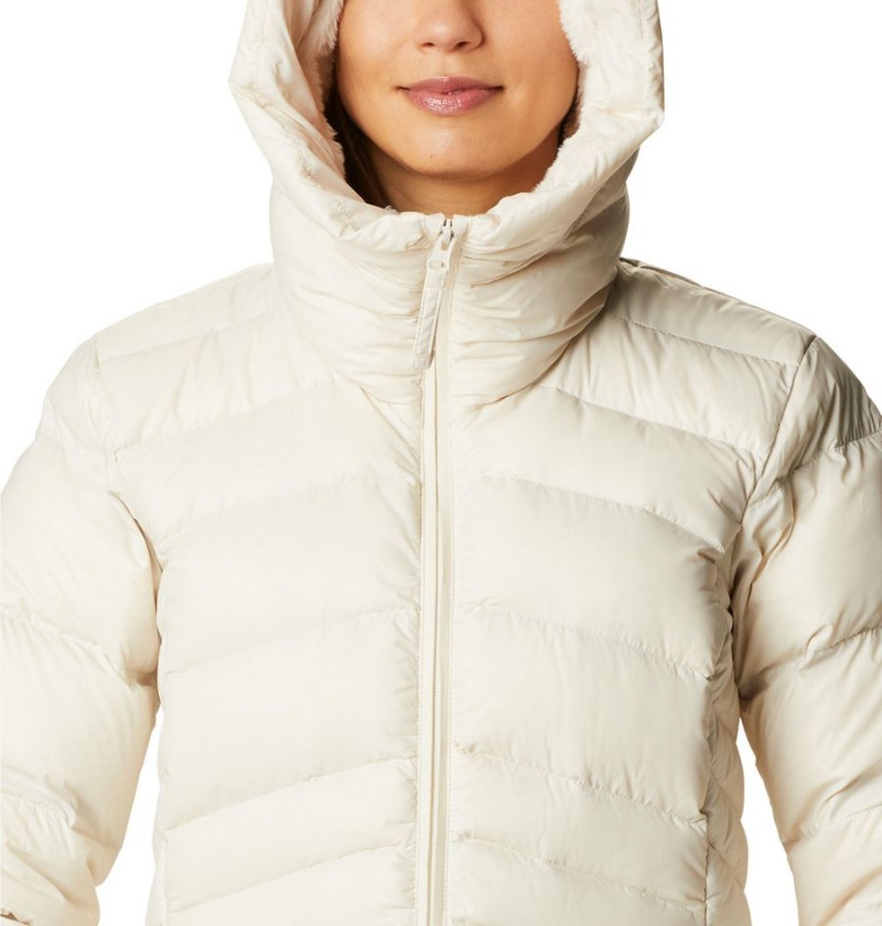 White Women's Columbia Autumn Park Hooded Mid Puffer Jacket | FBINQ-2570