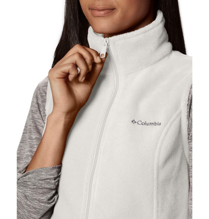 White Women's Columbia Benton Springs Fleece Vest | LQWBS-8152