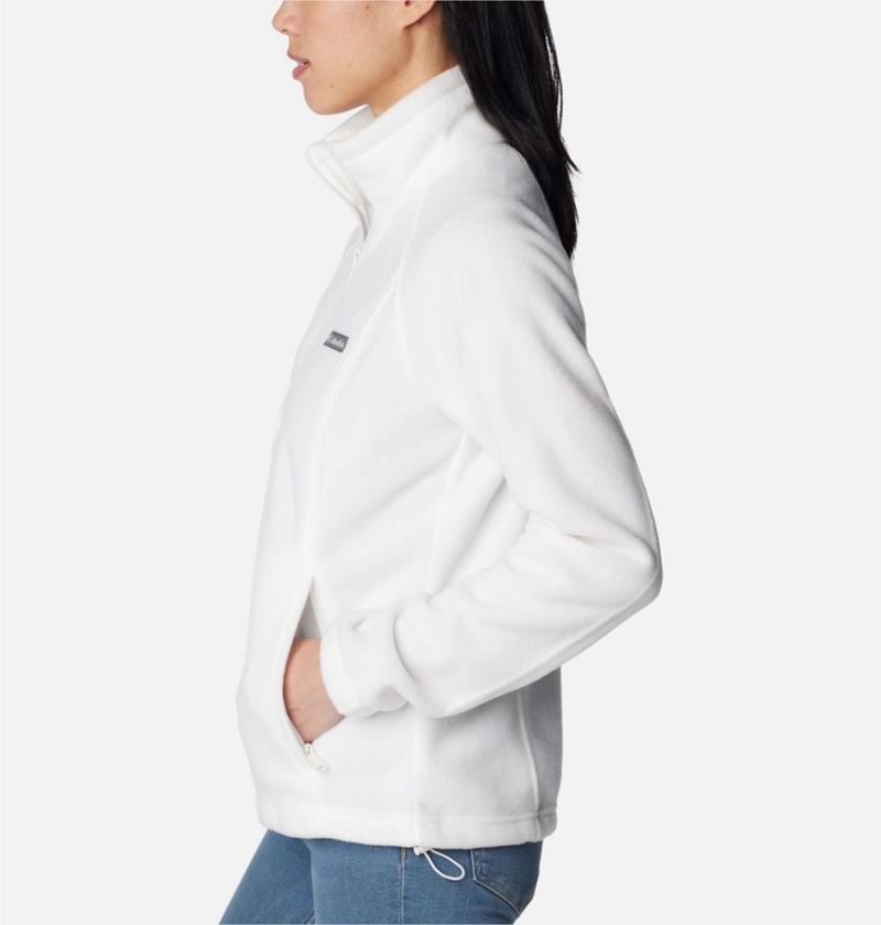 White Women's Columbia Benton Springs Full Zip Fleece Jacket | XMODW-1734