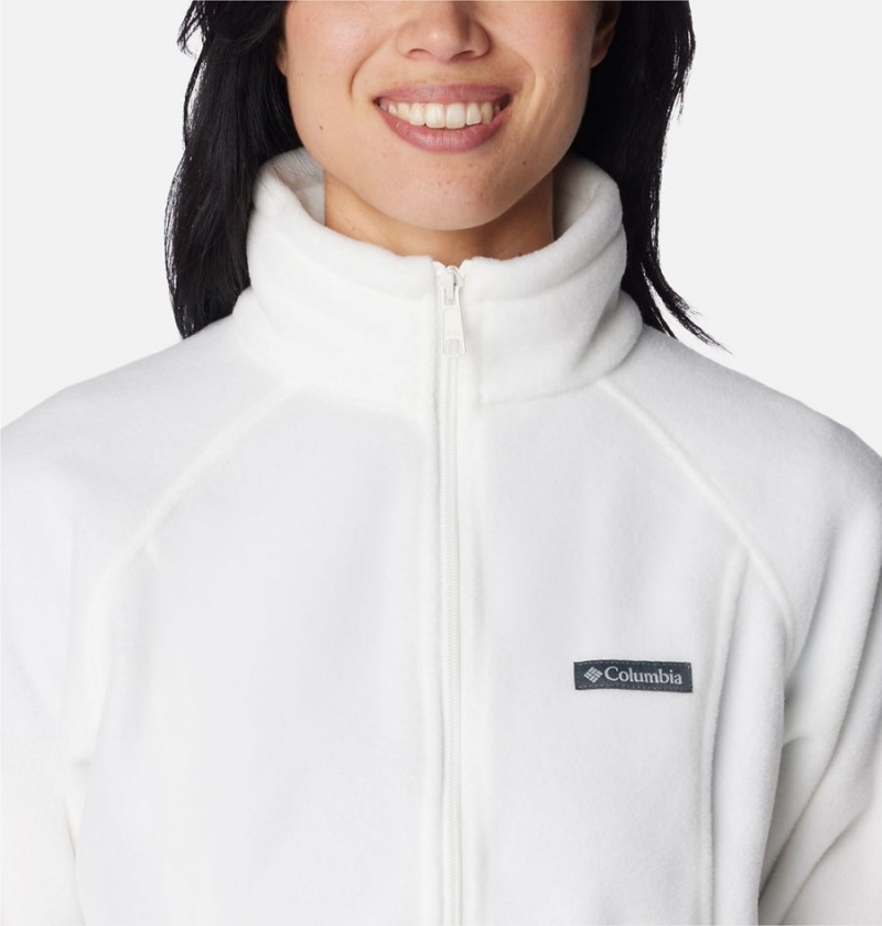 White Women's Columbia Benton Springs Full Zip Fleece Jacket | XMODW-1734