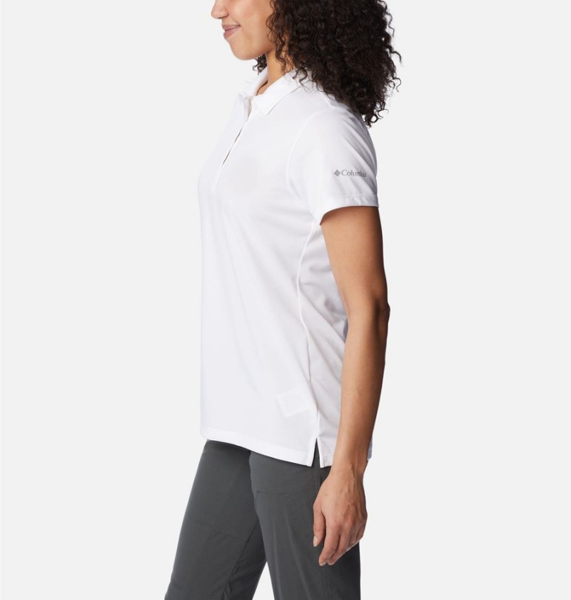 White Women's Columbia Birdie Golf Polo T-Shirt | YNORL-7139