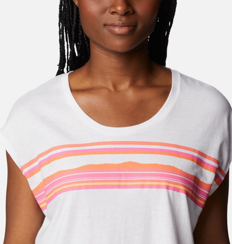 White Women's Columbia Bluebird Days Modern T-Shirt | TMFOC-1608