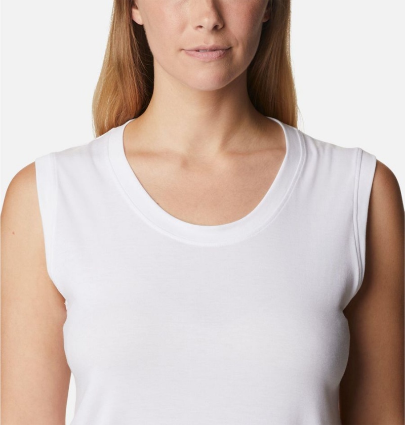 White Women's Columbia Boundless Beauty Tank Top | DSABZ-6928