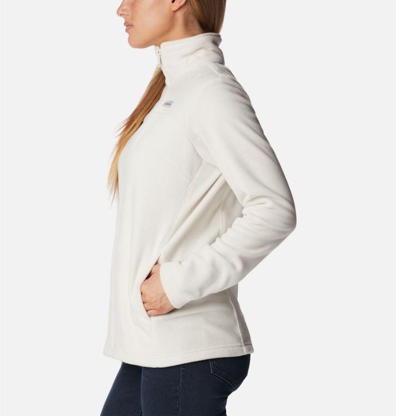 White Women's Columbia Castle Dale Full Zip Fleece Jacket | HCKEZ-7052