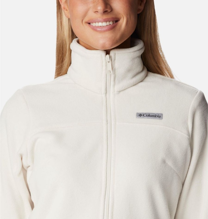 White Women's Columbia Castle Dale Full Zip Fleece Jacket | HCKEZ-7052