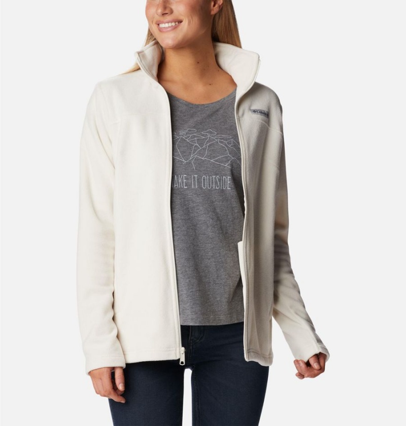 White Women's Columbia Castle Dale Full Zip Fleece Jacket | HCKEZ-7052