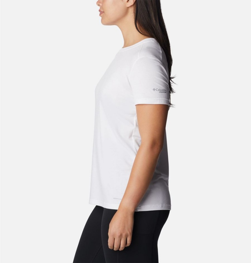 White Women's Columbia Endless Trail Running Tech T-Shirt | GEWDB-6238