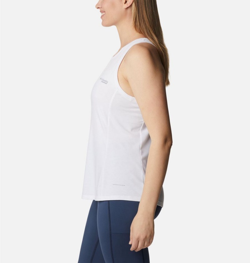 White Women's Columbia Endless Trail Running Tank Top | WPFBO-5319