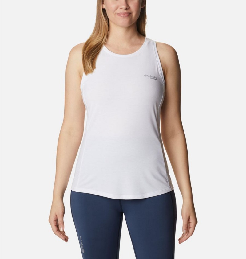 White Women\'s Columbia Endless Trail Running Tank Top | WPFBO-5319