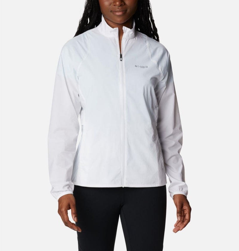 White Women\'s Columbia Endless Trail Wind Shell Jacket Windbreaker | NOCQW-3054