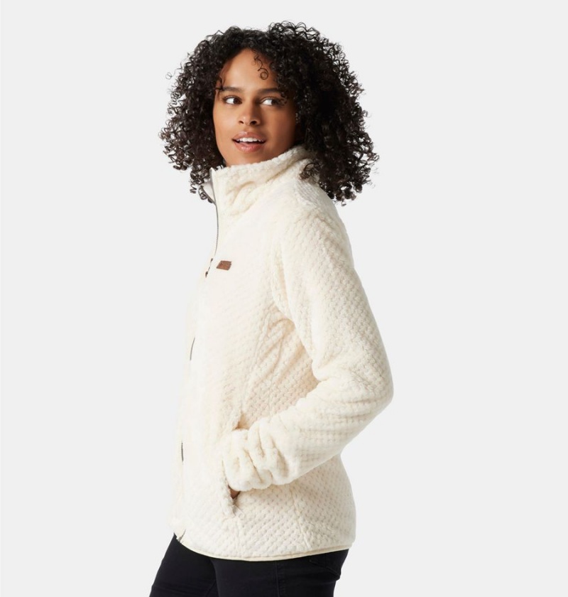 White Women's Columbia Fire Side II Sherpa Full Zip Fleece Jacket | WCKJI-1725