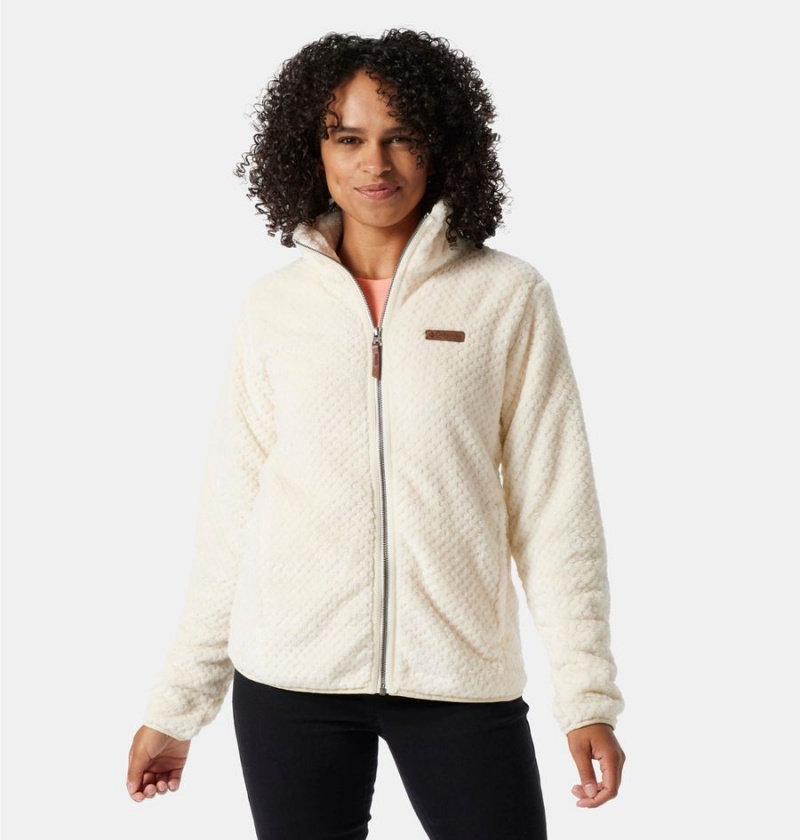 White Women\'s Columbia Fire Side II Sherpa Full Zip Fleece Jacket | WCKJI-1725