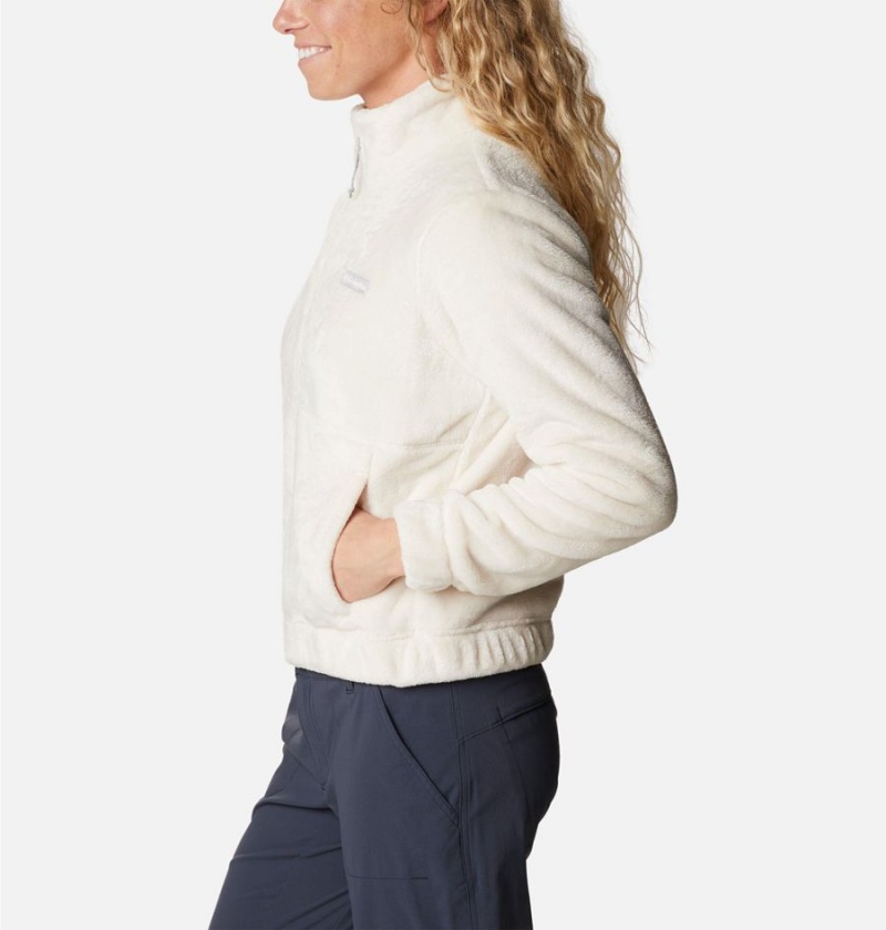 White Women's Columbia Fireside Full Zip Fleece Jacket | CIOBP-9573