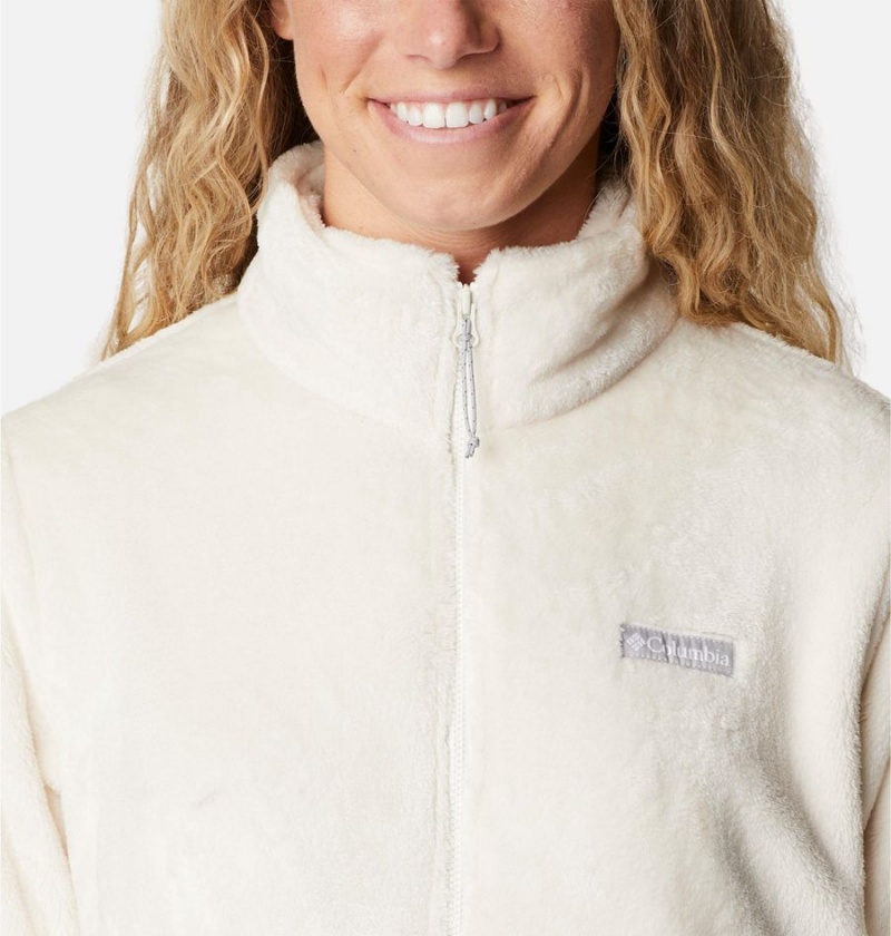 White Women's Columbia Fireside Full Zip Fleece Jacket | CIOBP-9573